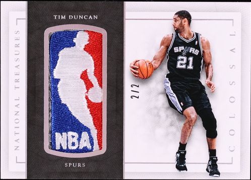 2016 National Treasures Colossal Tim Duncan LOGOMAN PATCH 2/2 #100 CGC AUTH