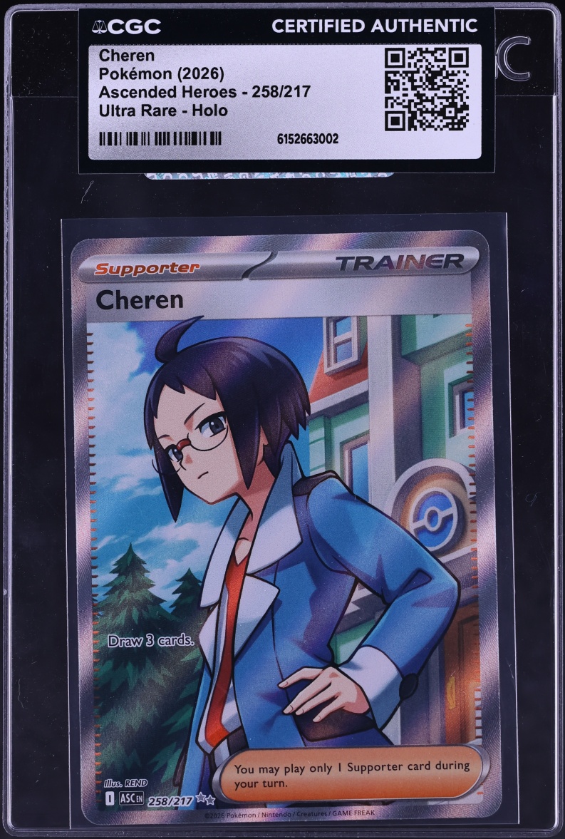 2026 Pokemon Mega Evolution Ascended Heroes Full Art Cheren #258 CGC AUTH