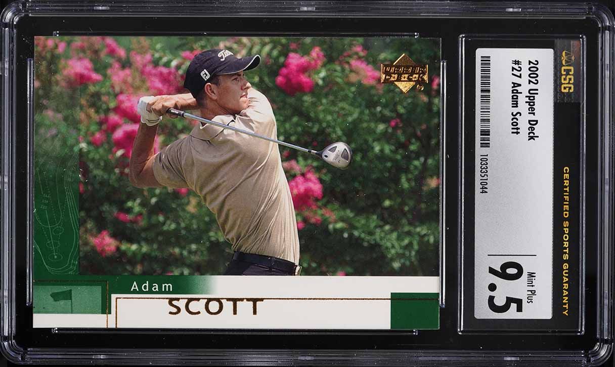 2002 Upper Deck Golf Adam Scott ROOKIE #27 CSG 9.5 MINT+