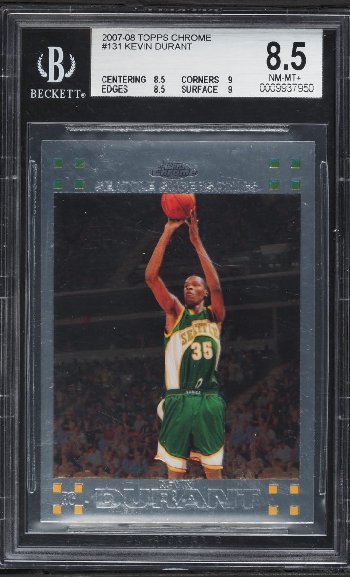 2007 Topps Chrome Kevin Durant ROOKIE #131 BGS 8.5 NM-MT+