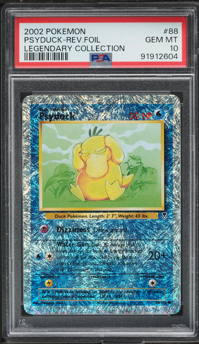 2002 Pokemon Legendary Collection Reverse Holo Psyduck #88 PSA 10 GEM MINT