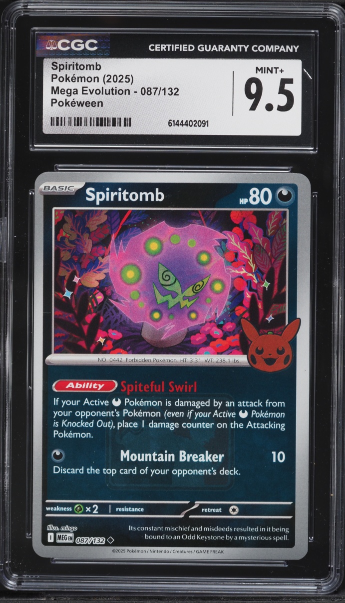 2025 Pokemon Mega Evolution Pokeween Spiritomb #087 CGC 9.5 MINT+