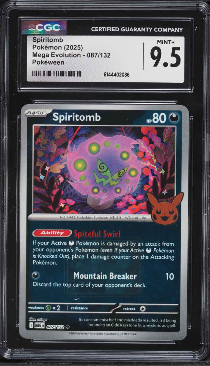2025 Pokemon Mega Evolution Pokeween Spiritomb #087 CGC 9.5 MINT+