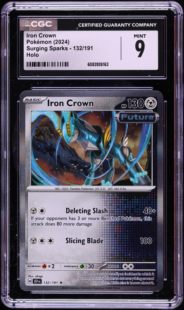 2024 Pokemon Scarlet & Violet Surging Sparks Holo Iron Crown #132 CGC 9 MINT