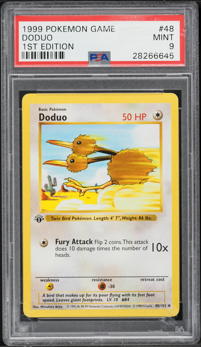 1999 Pokemon Base Set Shadowless 1st Edition Doduo #48 PSA 9 MINT