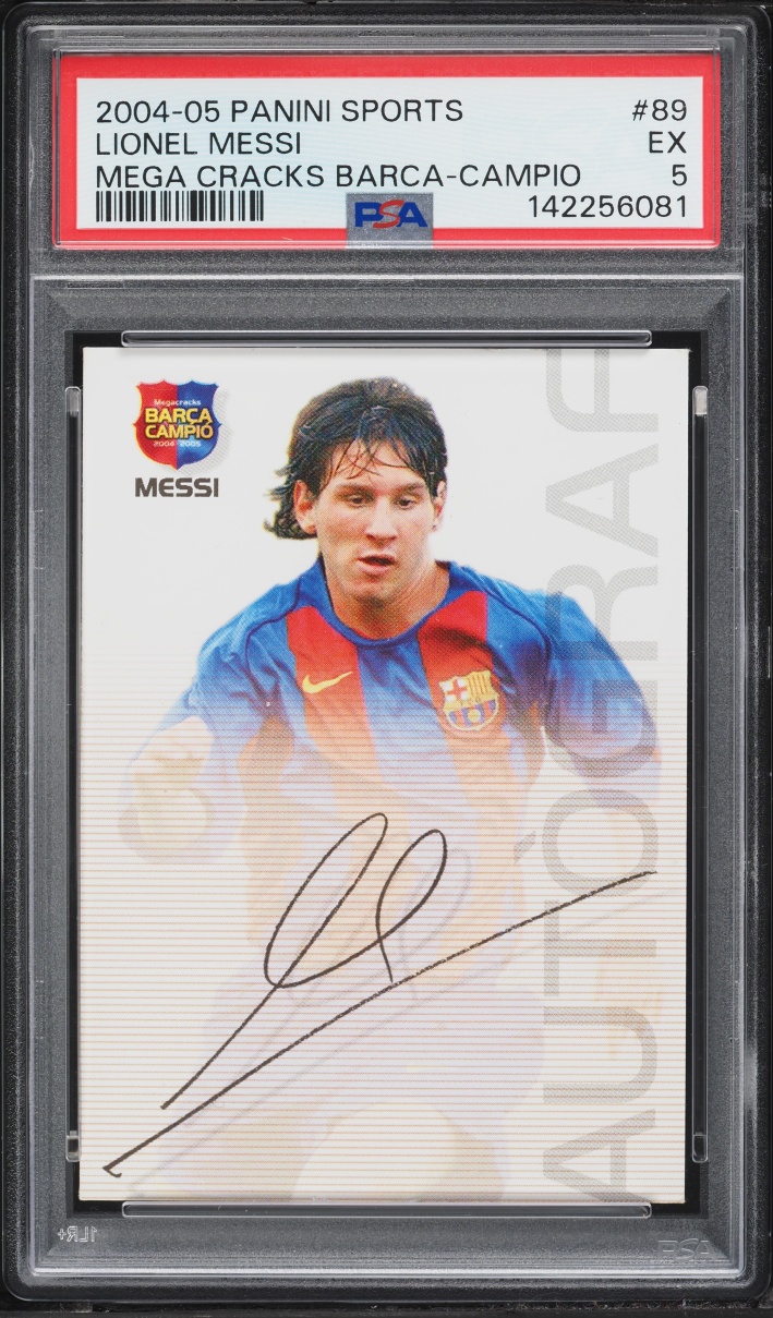 2004 Panini Sports Mega Cracks Barca Campio Lionel Messi ROOKIE #89 PSA 5 EX