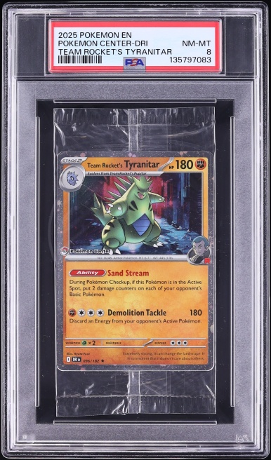 2025 Pokemon SV Destined Rivals Promo Center Exclusive Team Rocket's Tyranitar #96 PSA 8 NM-MT
