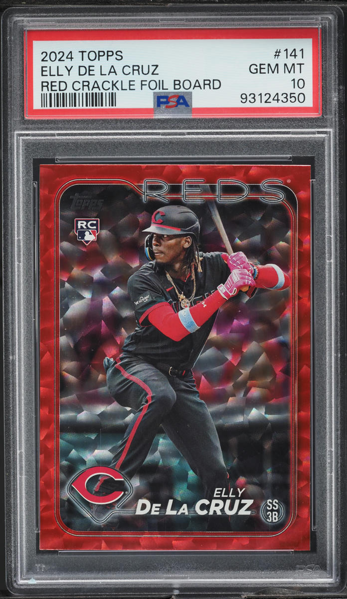 2024 Topps Red Crackle Foil Board Elly De La Cruz ROOKIE /199 #141 PSA 10 GEM