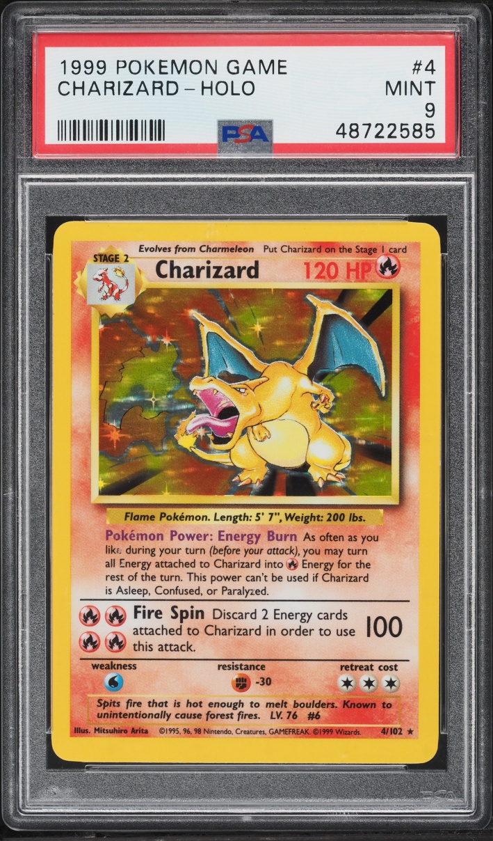 1999 Pokemon Base Set Holo Charizard #4 PSA 9 MINT