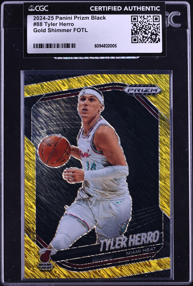 2024 Panini Prizm Black Silver Tyler Herro AUTO #88 CGC AUTH on