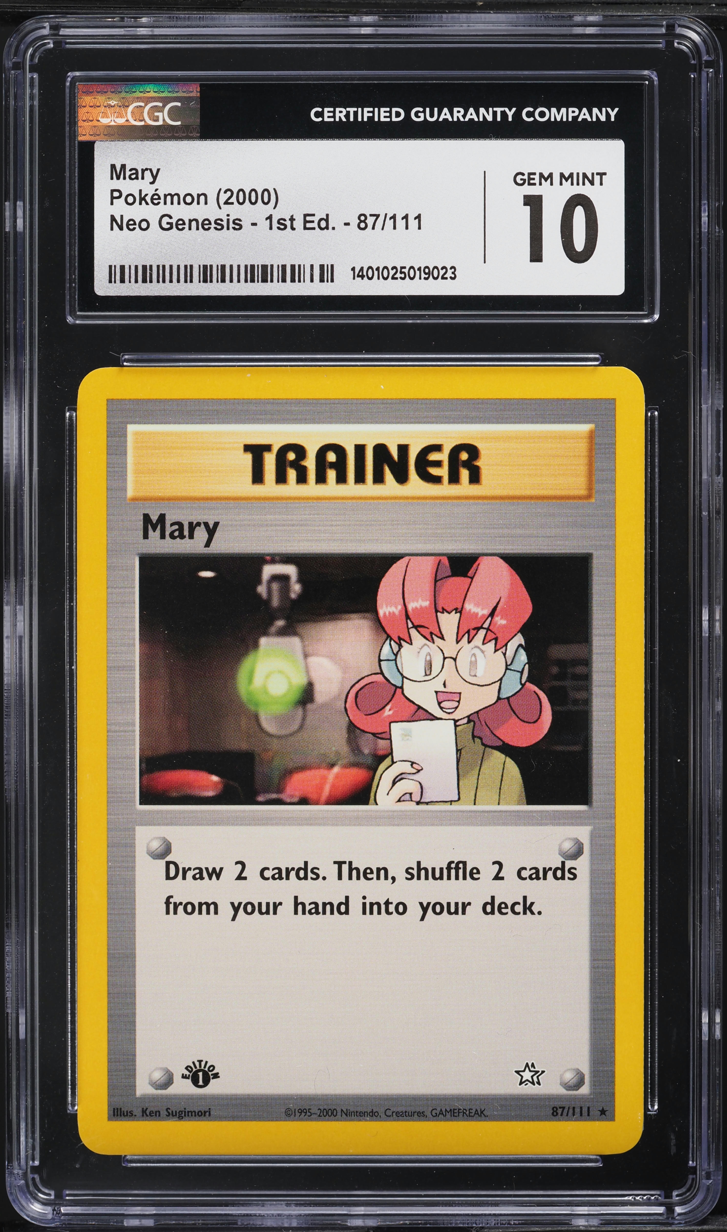 2000 Pokemon Neo Genesis 1st Edition Mary #87 CGC 10 GEM MINT