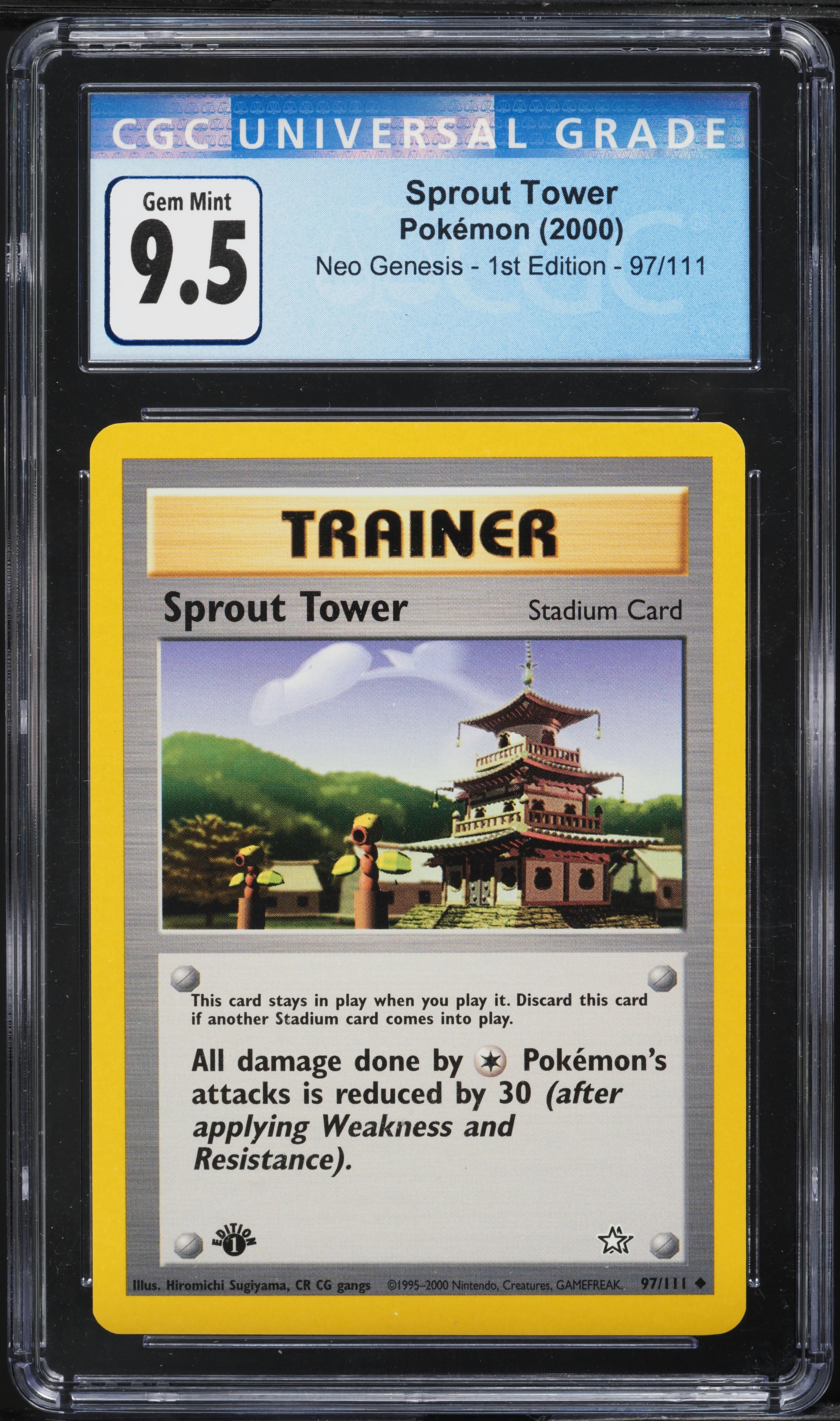 2000 Pokemon Neo Genesis 1st Edition Sprout Tower #97 CGC 9.5 GEM MINT
