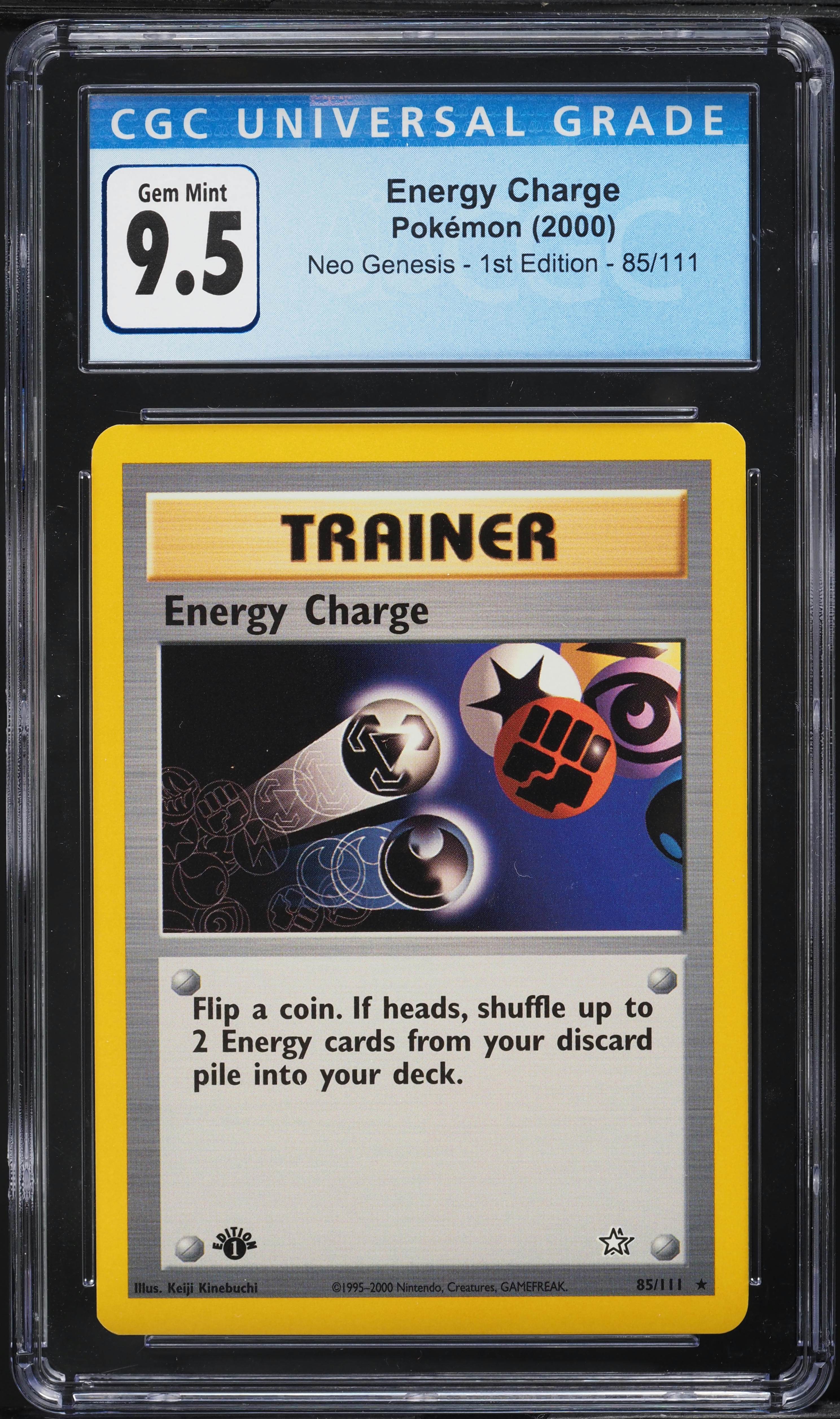 2000 Pokemon Neo Genesis 1st Edition Energy Charge #85 CGC 9.5 GEM MINT