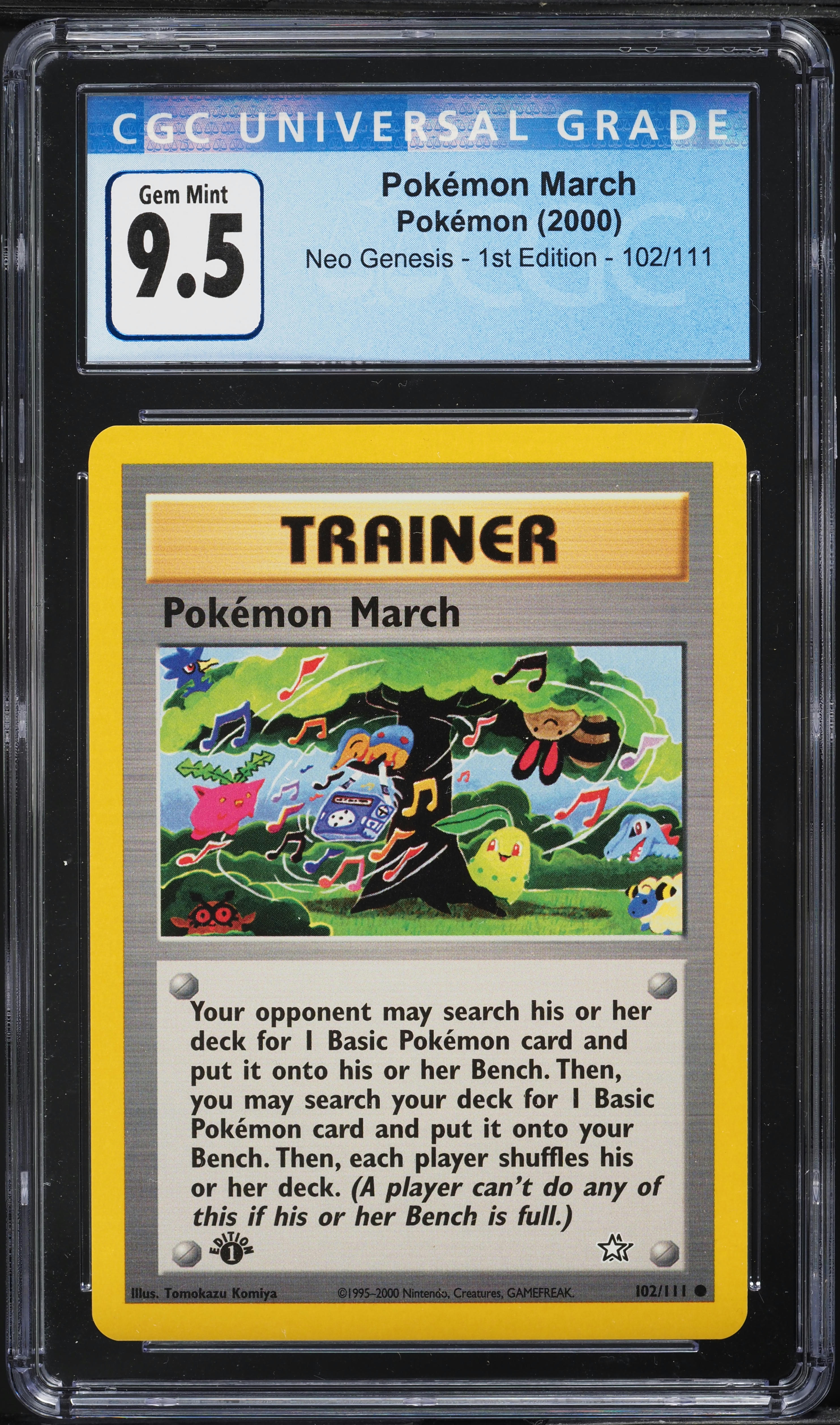 2000 Pokemon Neo Genesis 1st Edition Pokemon March #102 CGC 9.5 GEM MINT