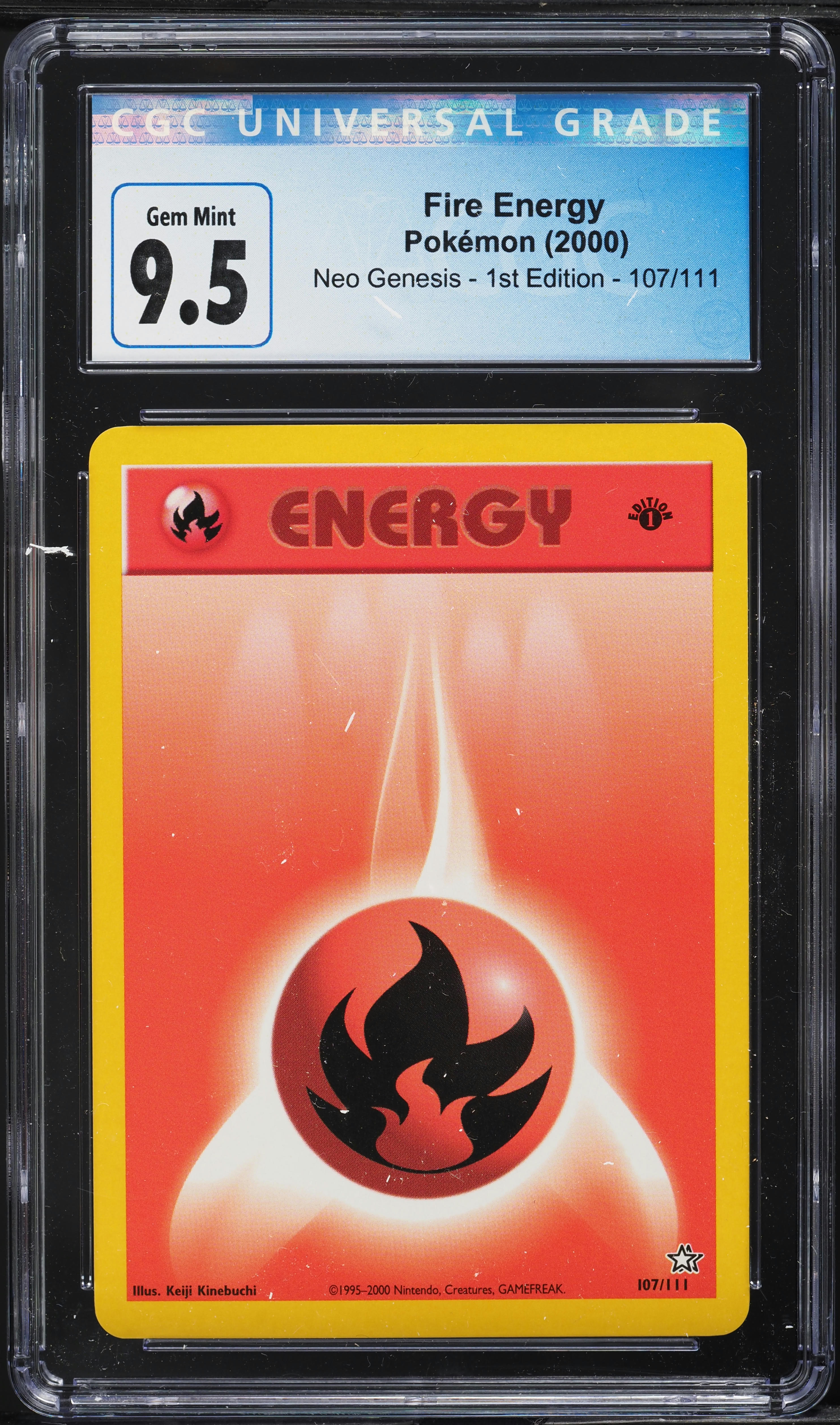 2000 Pokemon Neo Genesis 1st Edition Fire Energy #107 CGC 9.5 GEM MINT