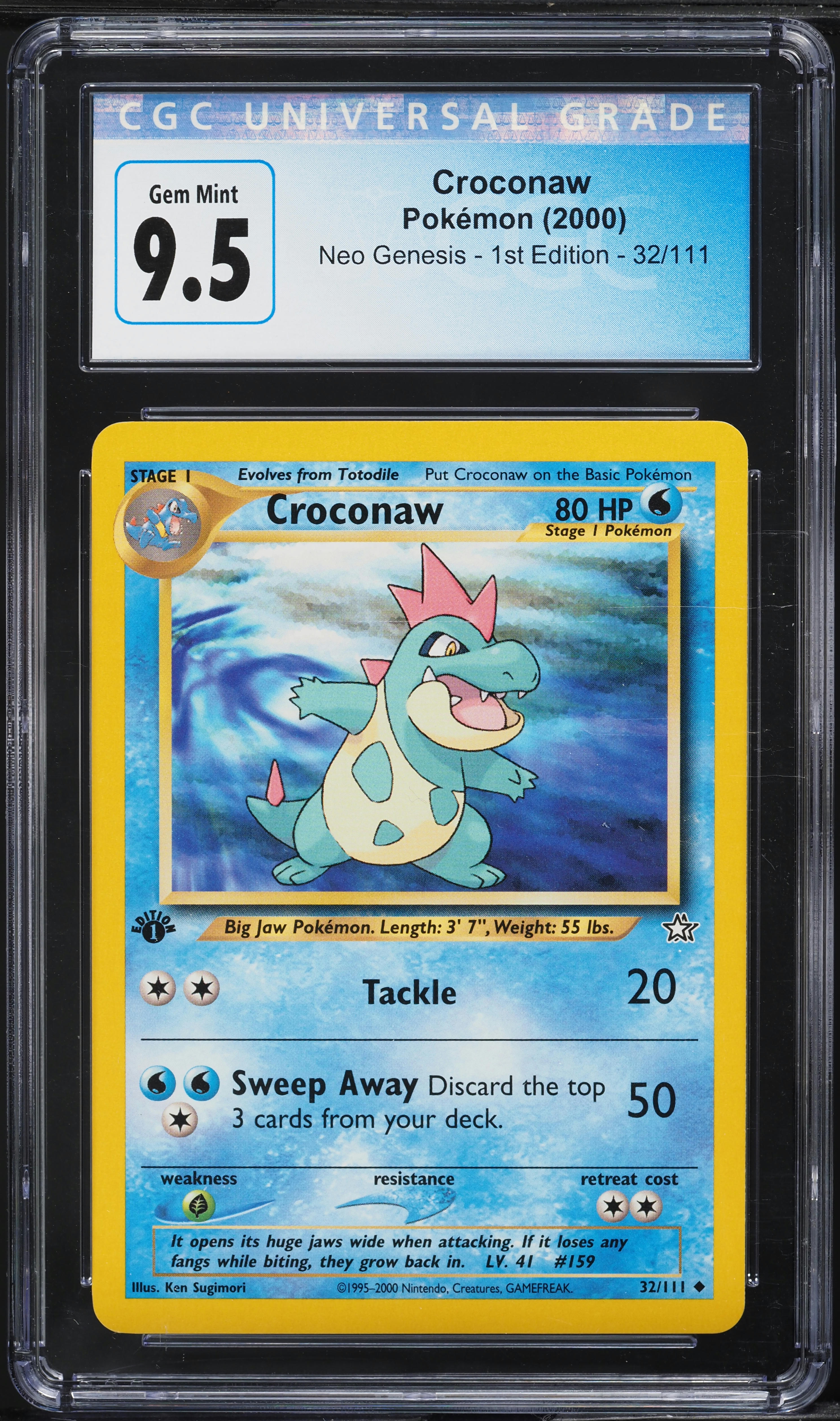 2000 Pokemon Neo Genesis 1st Edition Croconaw #32 CGC 9.5 GEM MINT