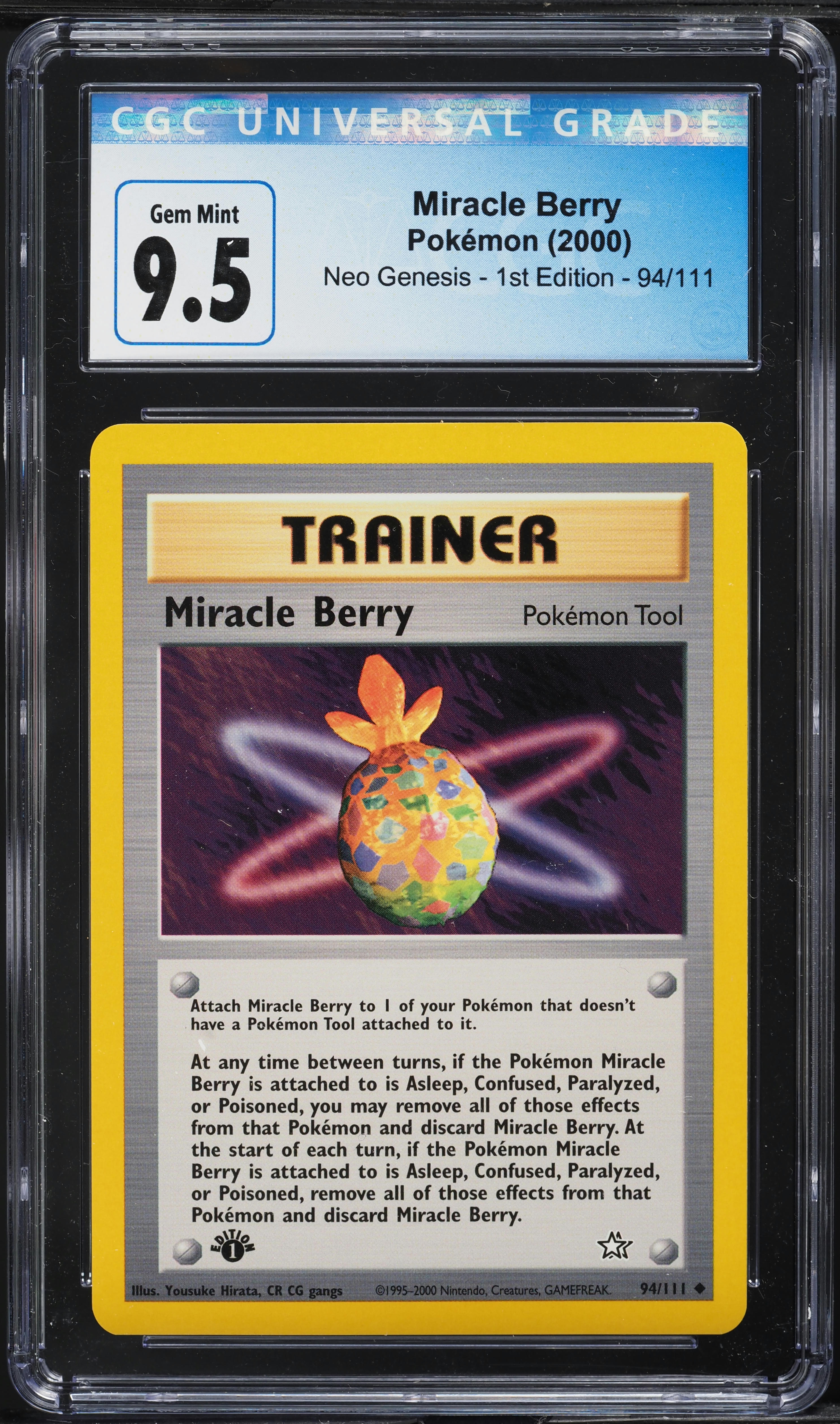 2000 Pokemon Neo Genesis 1st Edition Miracle Berry #94 CGC 9.5 GEM MINT