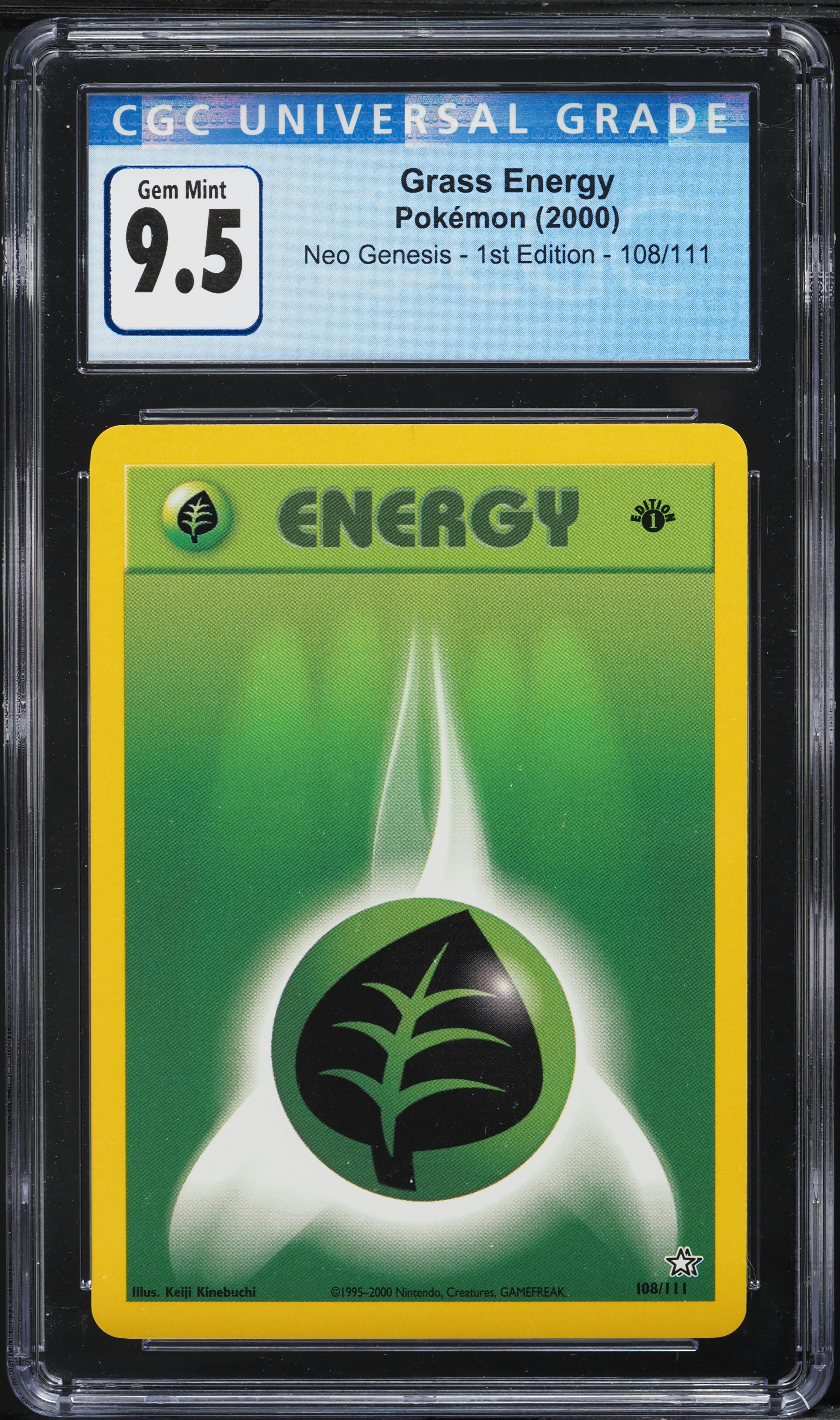 2000 Pokemon Neo Genesis 1st Edition Grass Energy #108 CGC 9.5 GEM MINT