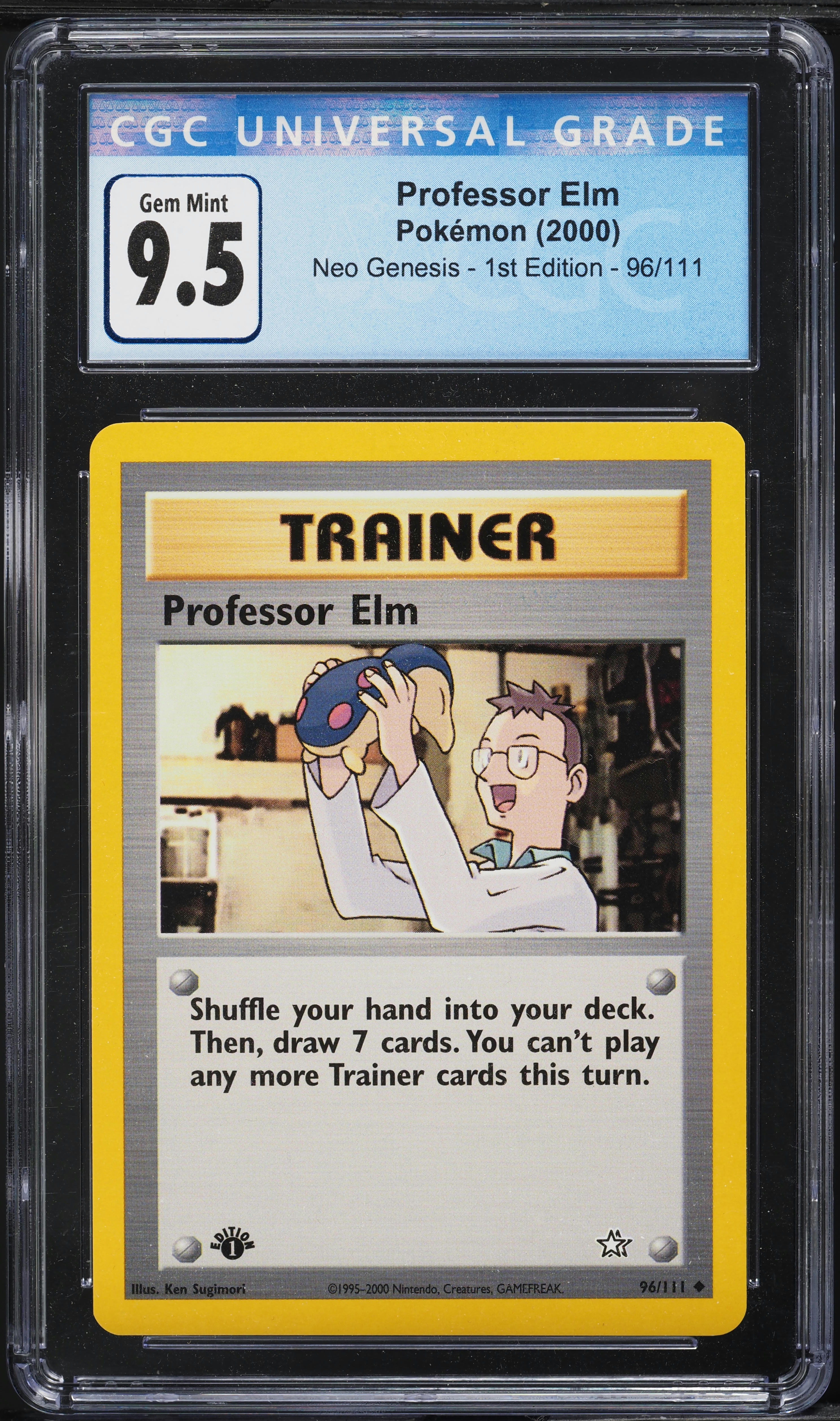2000 Pokemon Neo Genesis 1st Edition Professor Elm #96 CGC 9.5 GEM MINT