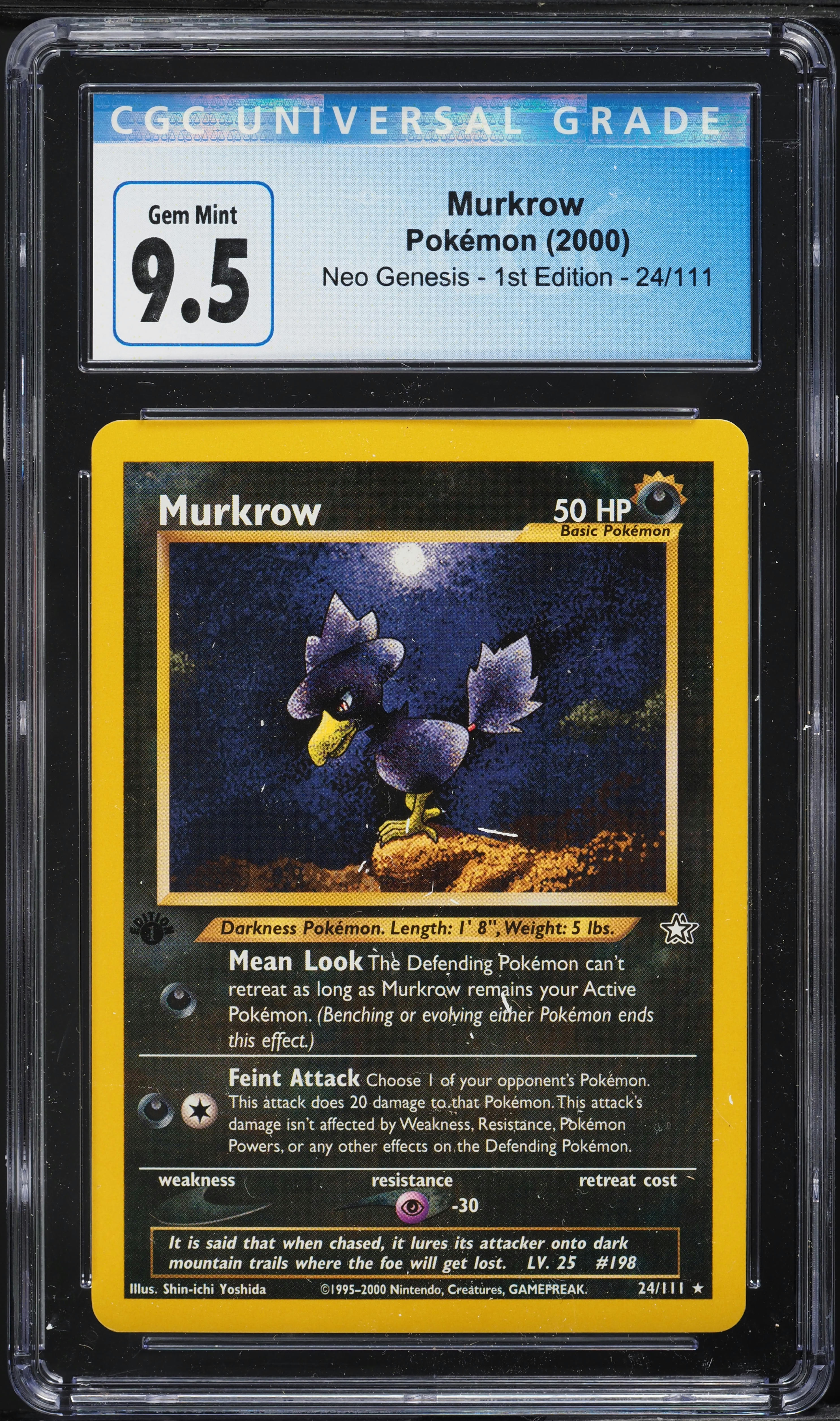 2000 Pokemon Neo Genesis 1st Edition Murkrow #24 CGC 9.5 GEM MINT