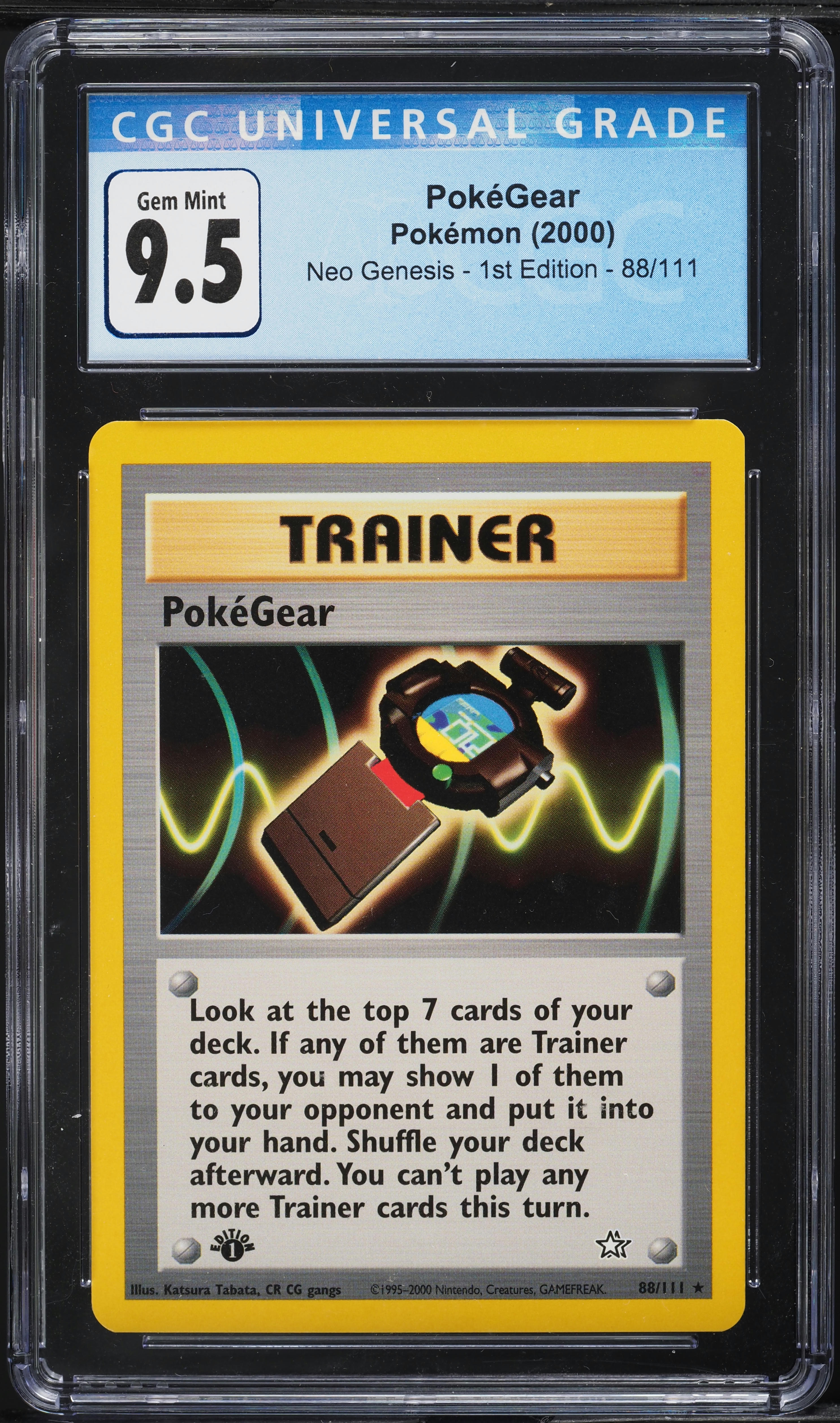2000 Pokemon Neo Genesis 1st Edition PokeGear #88 CGC 9.5 GEM MINT