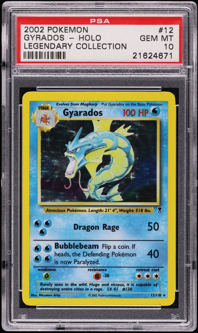 2002 Pokemon Legendary Collection Holo Gyarados #12 PSA 10 GEM MINT
