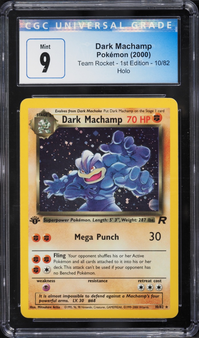2000 Pokemon Team Rocket 1st Edition Holo Dark Machamp #10 CGC 9 MINT