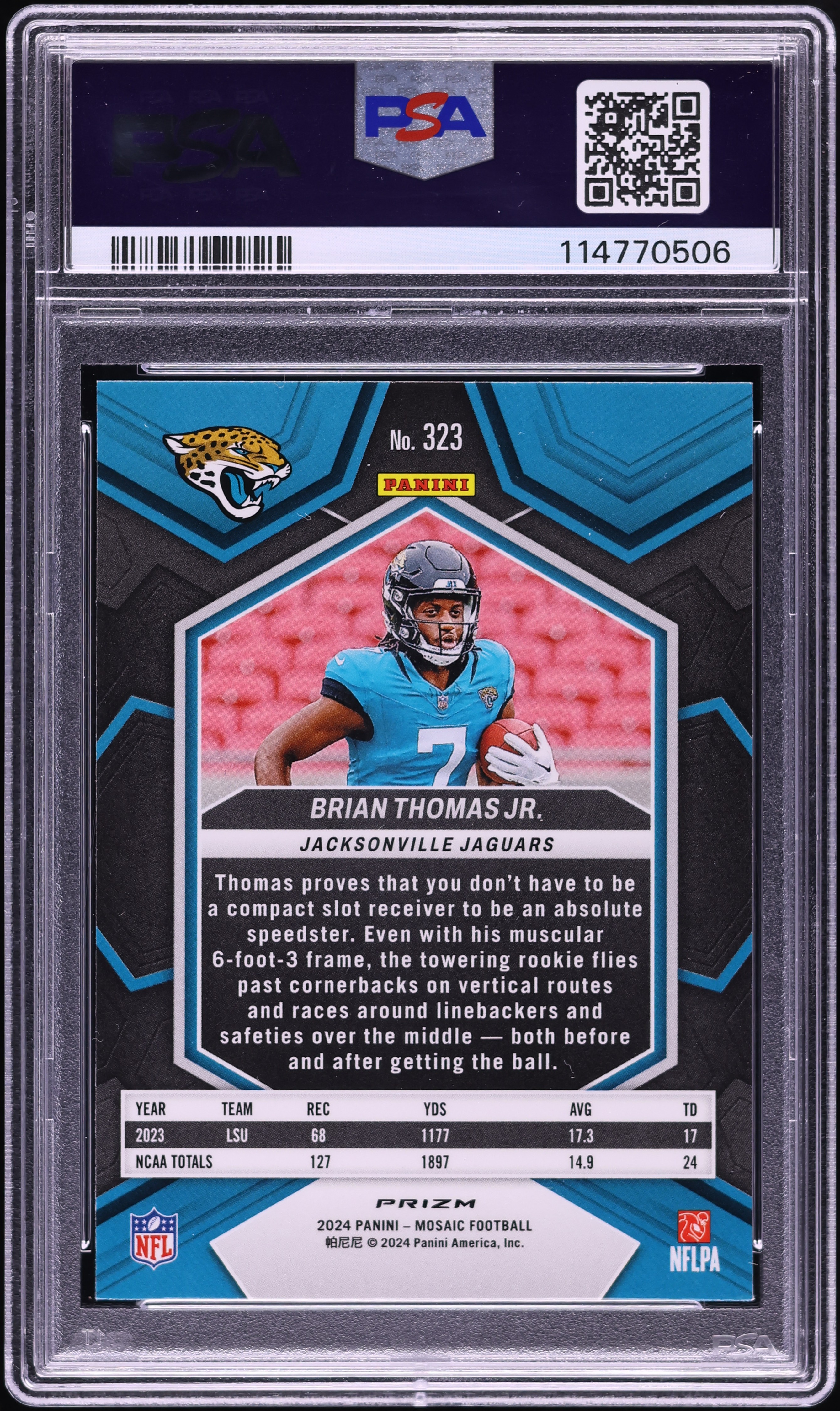 2024 Panini Mosaic Peacock Choice Brian Thomas Jr. ROOKIE