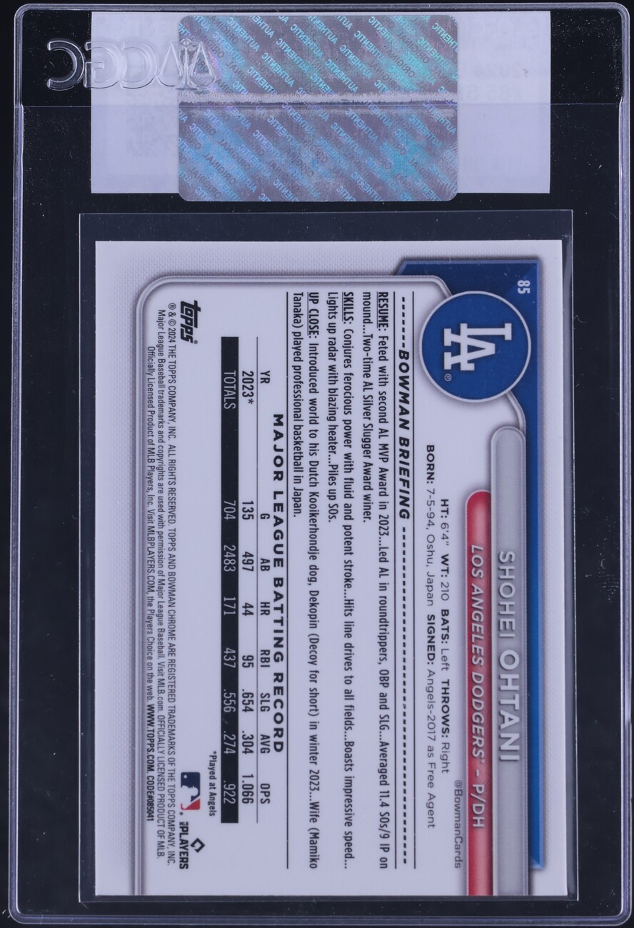 2024 Bowman Chrome Shohei Ohtani #85 CGC AUTH