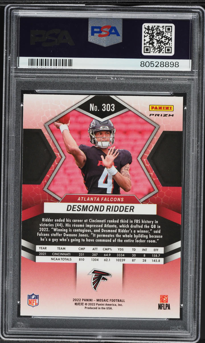 2022 Panini Mosaic Reactive Orange Desmond Ridder ROOKIE #303 PSA 10 GEM MINT