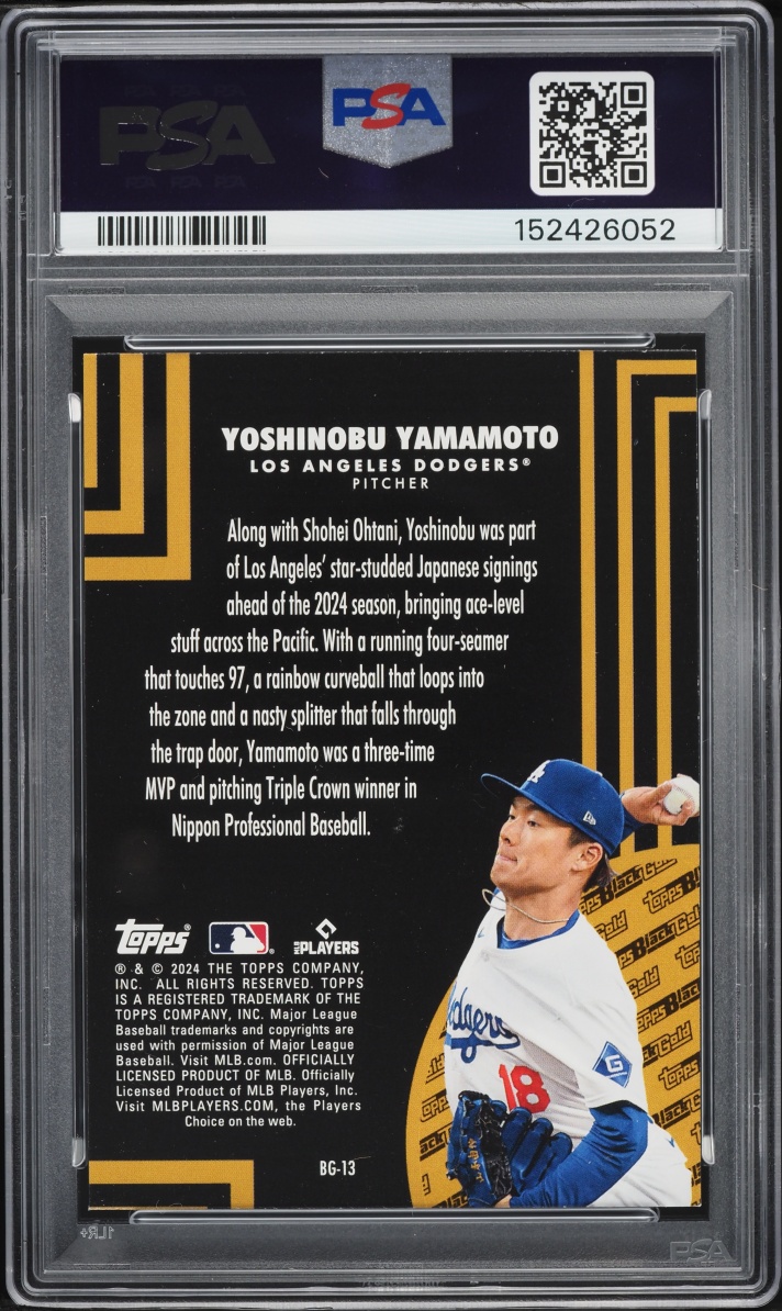 2024 Topps Update Black Gold Yoshinobu Yamamoto ROOKIE #BG-13 PSA 9 MINT