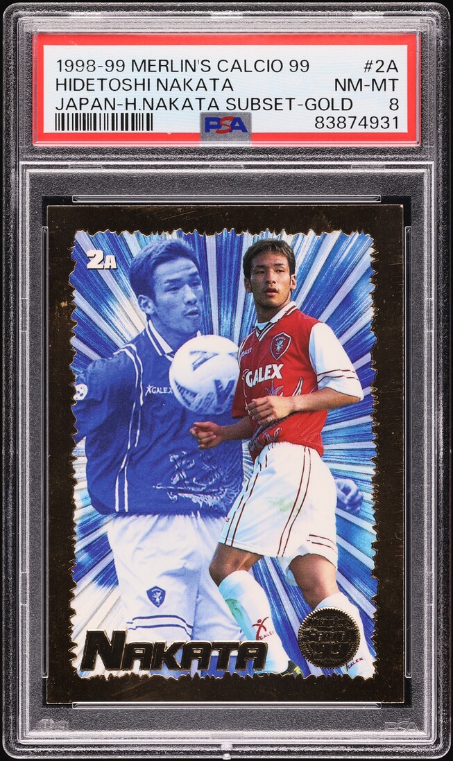 1998 Merlin's Calcio Japan Subset Gold Hidetoshi Nakata /100 #2A PSA 8 NM-MT - Photo 1