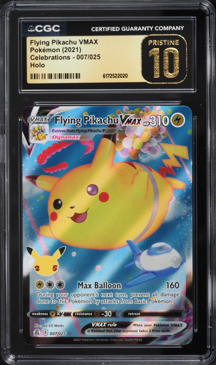 2021 Pokemon Sword & Shield Celebrations Full Art Flying Pikachu VMAX #7 CGC 10 PRISTINE