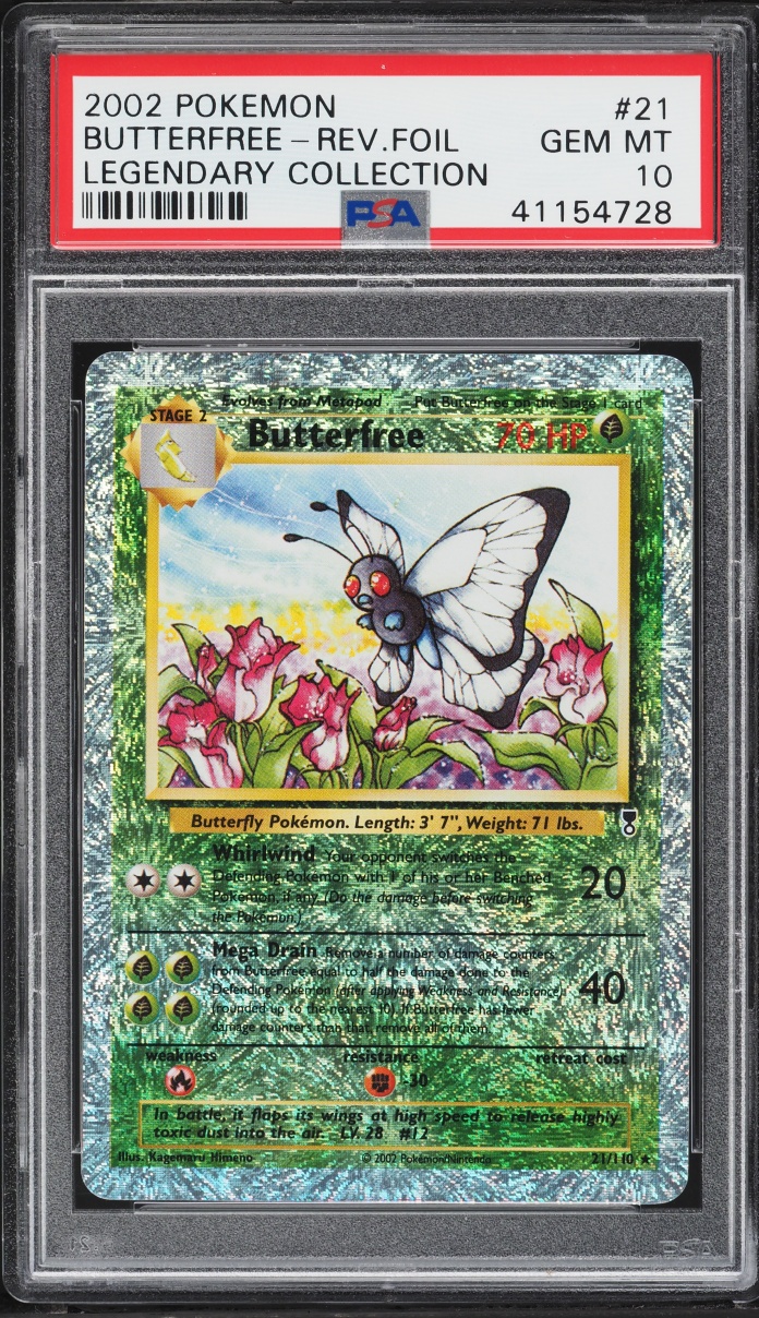 2002 Pokemon Legendary Collection Reverse Holo Butterfree #21 PSA 10 GEM MINT