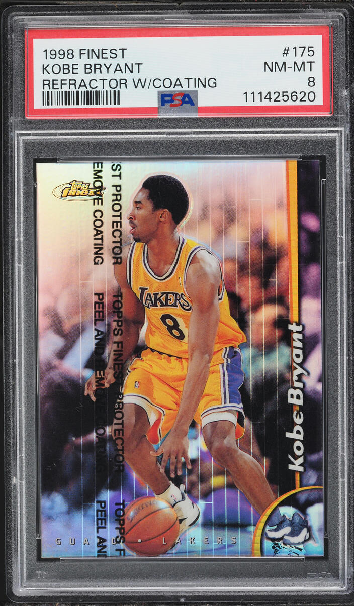 1998 Finest Refractor w/ Coating Kobe Bryant #175 PSA 8 NM-MT
