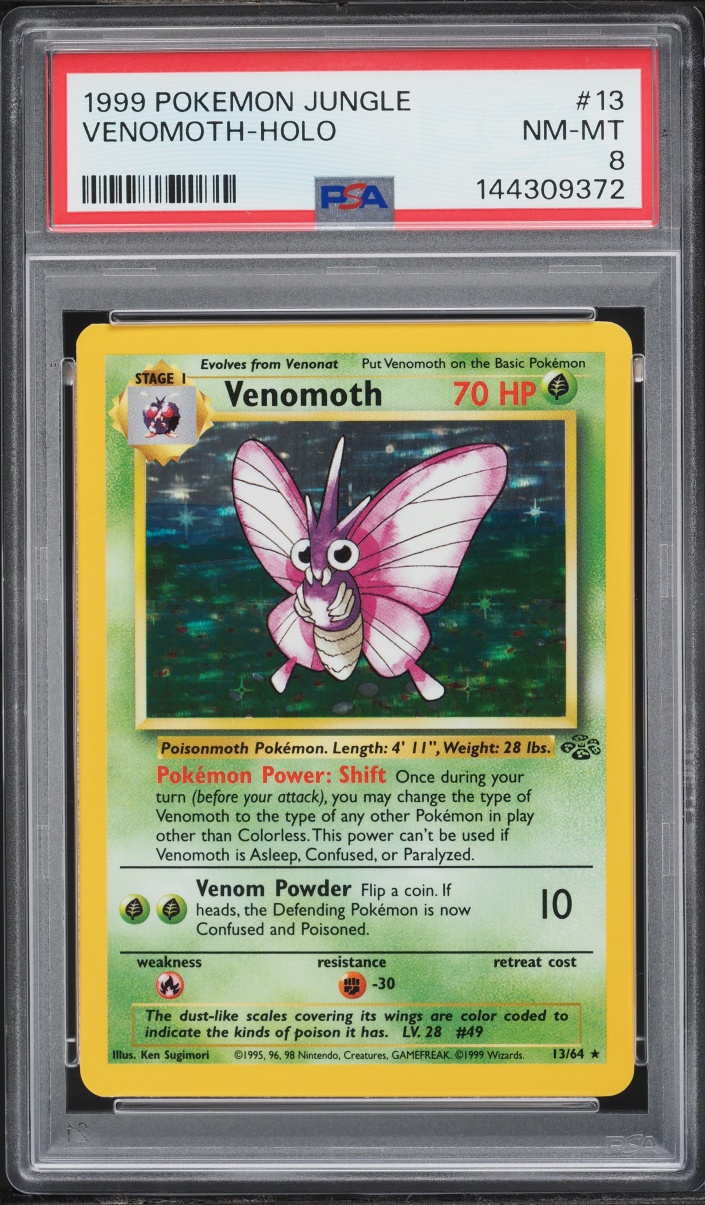 1999 Pokemon Jungle Holo Venomoth #13 PSA 8 NM-MT