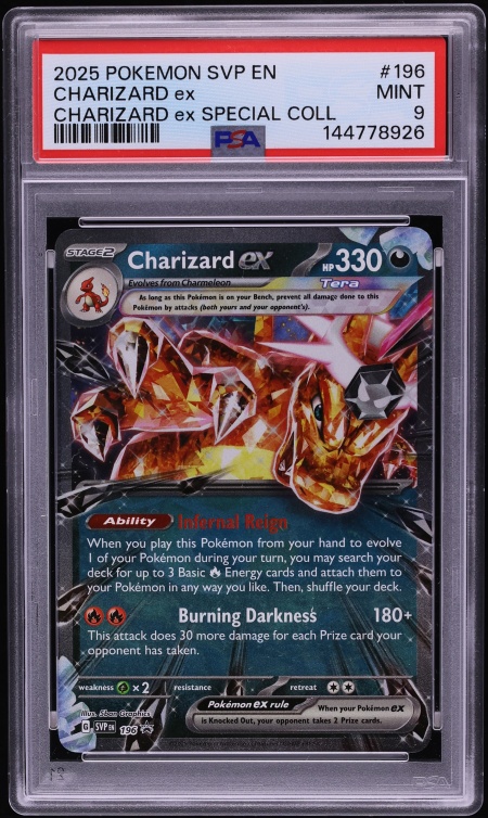 2025 Pokemon Scarlet & Violet Promo Special Collection Holo Charizard ex #196 PSA 9 MINT