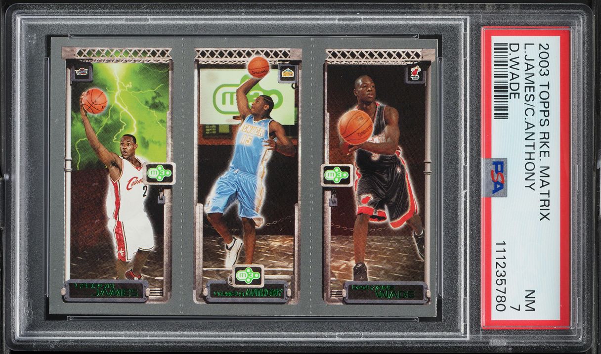 2003 Topps Matrix LeBron James Carmelo Anthony Dwyane Wade ROOKIE PSA 7 NRMT