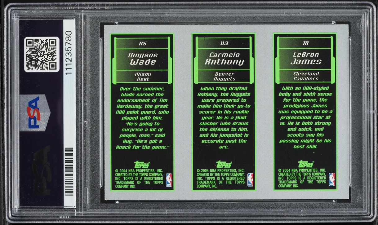 2003 Topps Matrix LeBron James Carmelo Anthony Dwyane Wade ROOKIE PSA 7 NRMT