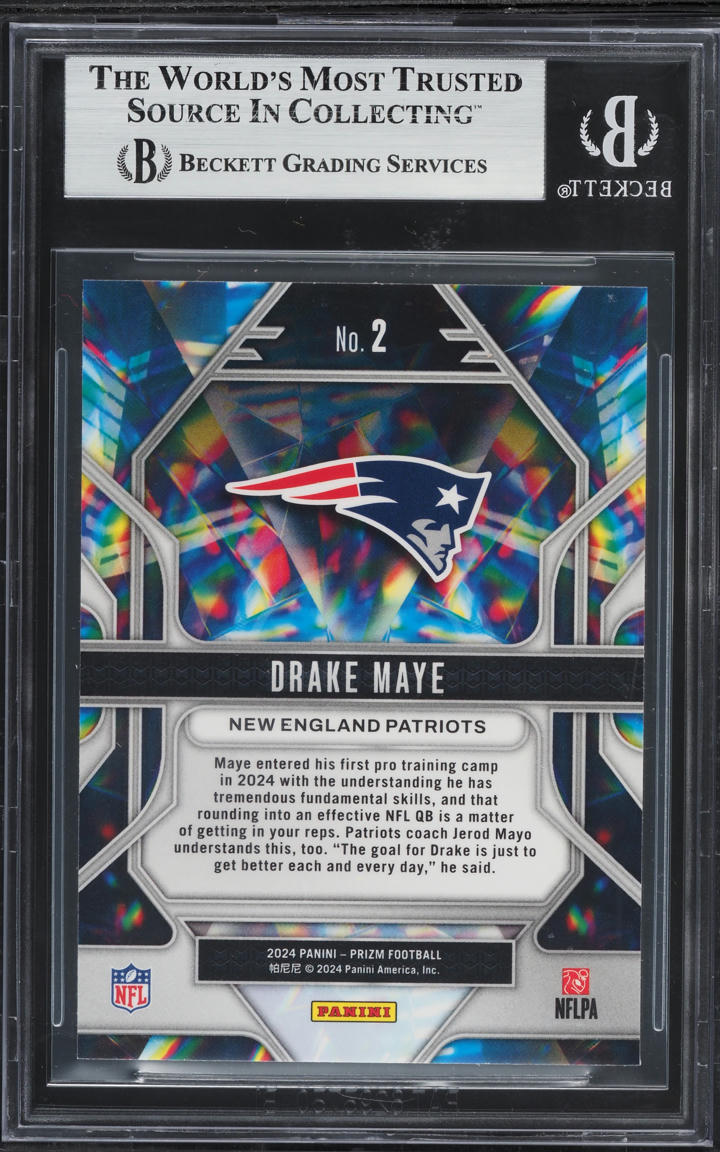 2024 Panini Prizm Prizmatic Drake Maye ROOKIE #2 BGS 8.5 NM-MT+