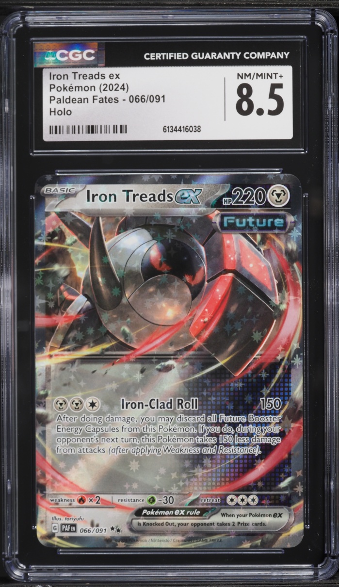 2024 Pokemon Scarlet & Violet Paldean Fates Holo Iron Treads EX #66 CGC 8.5 NM-MT+