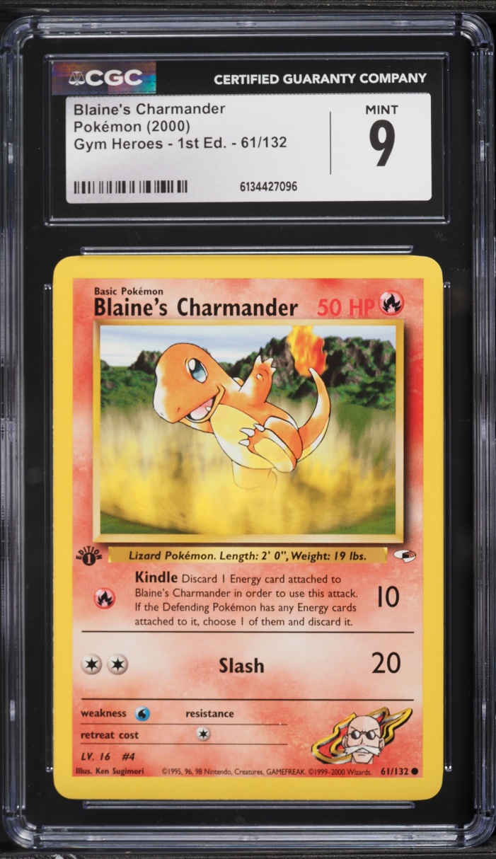 2000 Pokemon Gym Heroes 1st Edition Blaine's Charmander #61 CGC 9 MINT