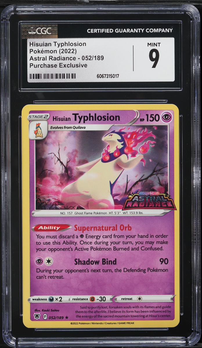 2022 Pokemon SWSH Astral Radiance Purchase Exclusive Hisuian Typhlosion #52 CGC 9 MINT