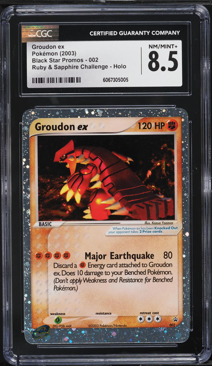 2003 Pokemon Black Star Promo Ruby & Sapphire Challenge Groudon ex #2 CGC 8.5