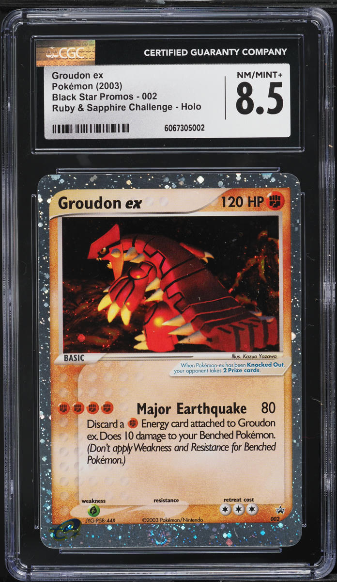 2003 Pokemon Black Star Promo Ruby & Sapphire Challenge Groudon ex #2 CGC 8.5