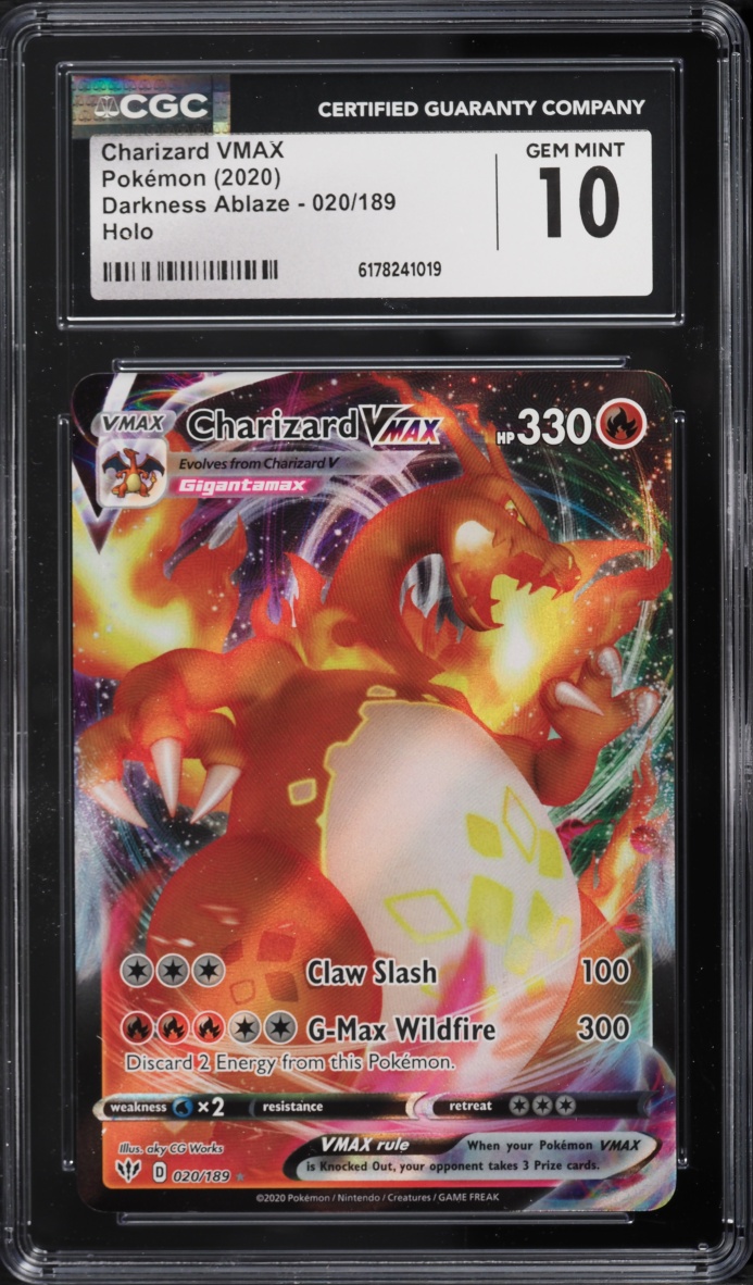 2020 Pokemon Sword & Shield Darkness Ablaze Full Art Charizard VMAX #20 CGC 10 GEM MINT