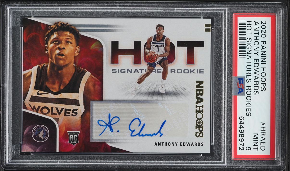 2020 Hoops Hot Signatures Anthony Edwards ROOKIE AUTO #HR-AED PSA 9 MINT