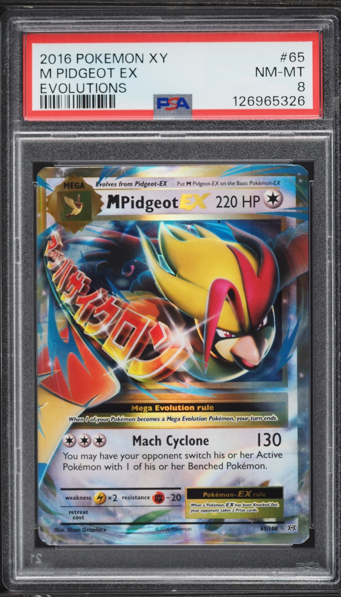 2016 Pokemon XY Evolutions Holo M Pidgeot EX #65 PSA 8 NM-MT