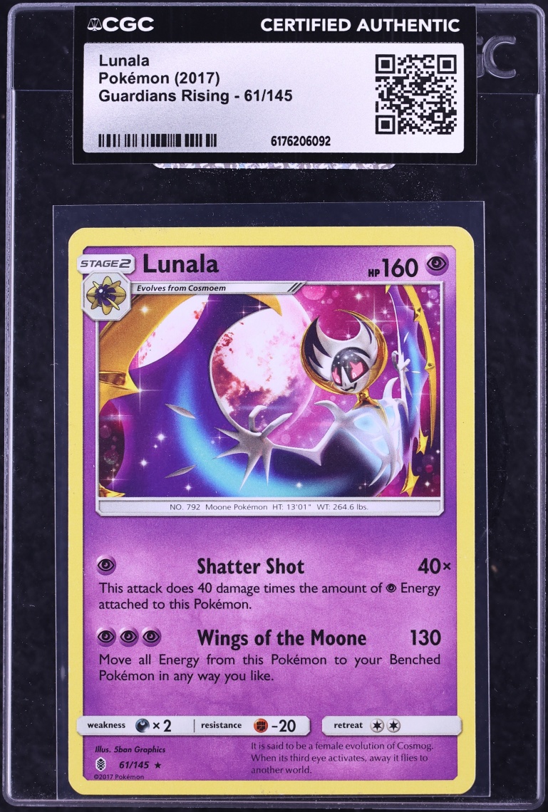 2017 Pokemon Sun & Moon Guardians Rising Lunala #61 CGC AUTH