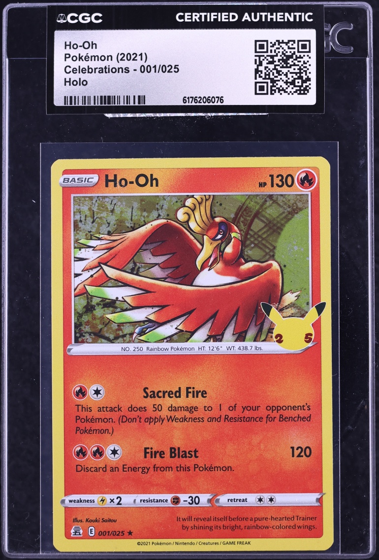 2021 Pokemon Sword & Shield Celebrations Holo Ho-Oh #1 CGC AUTH